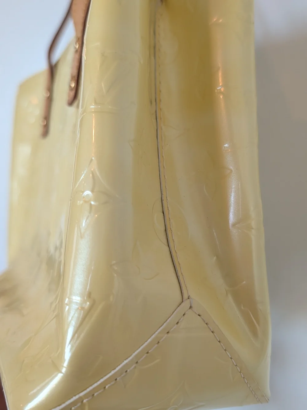 Louis Vuitton Monogram Vernis Small Tote in Pale Yellow
